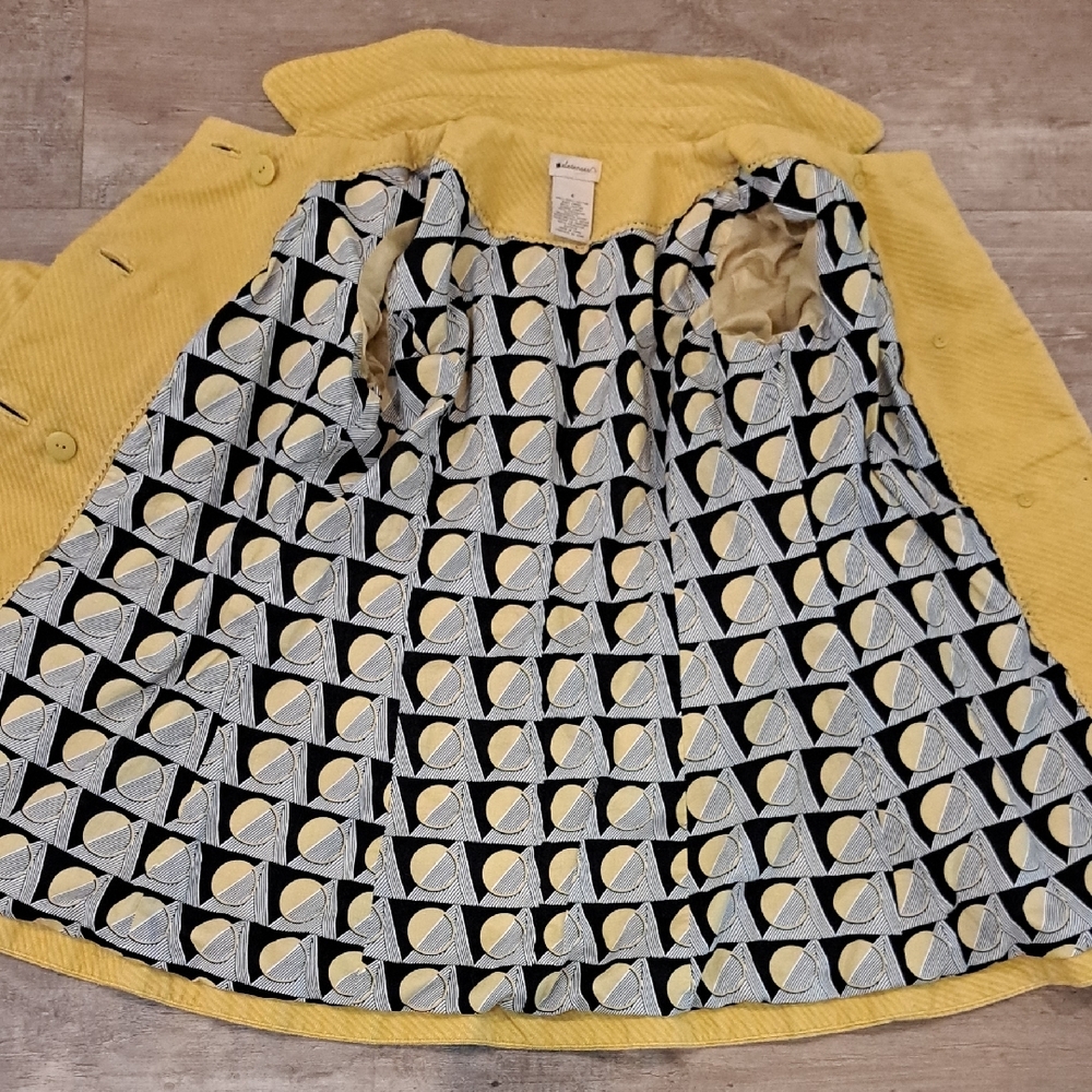 Elevenses Mustard Yellow Pea Coat with Structured Silhouette - Picture 6 of 6